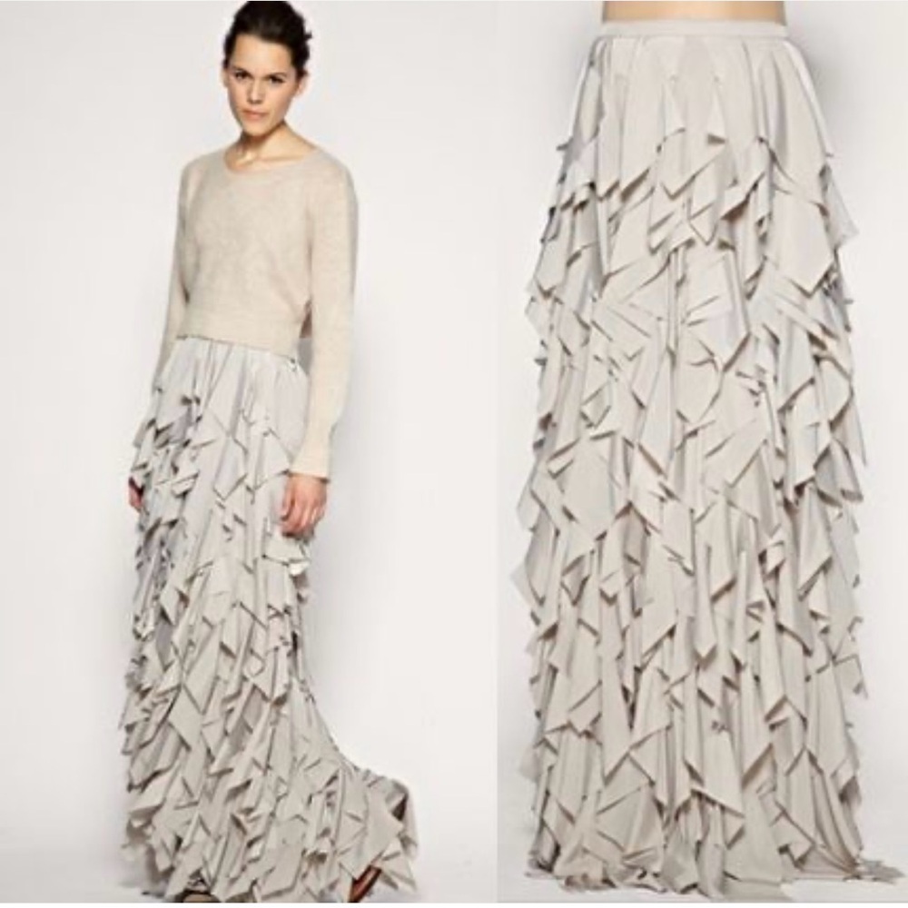 Asos ruffle maxi skirt size 4